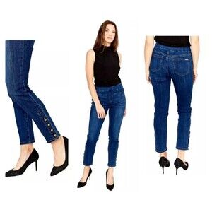Frank Lyman Pull-On Slim Leg Jeans  Size M  NWT $193  Mid-Rise Jegging